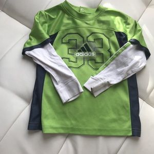 Green grey white adidas kids shirt